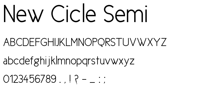 New Cicle Semi font